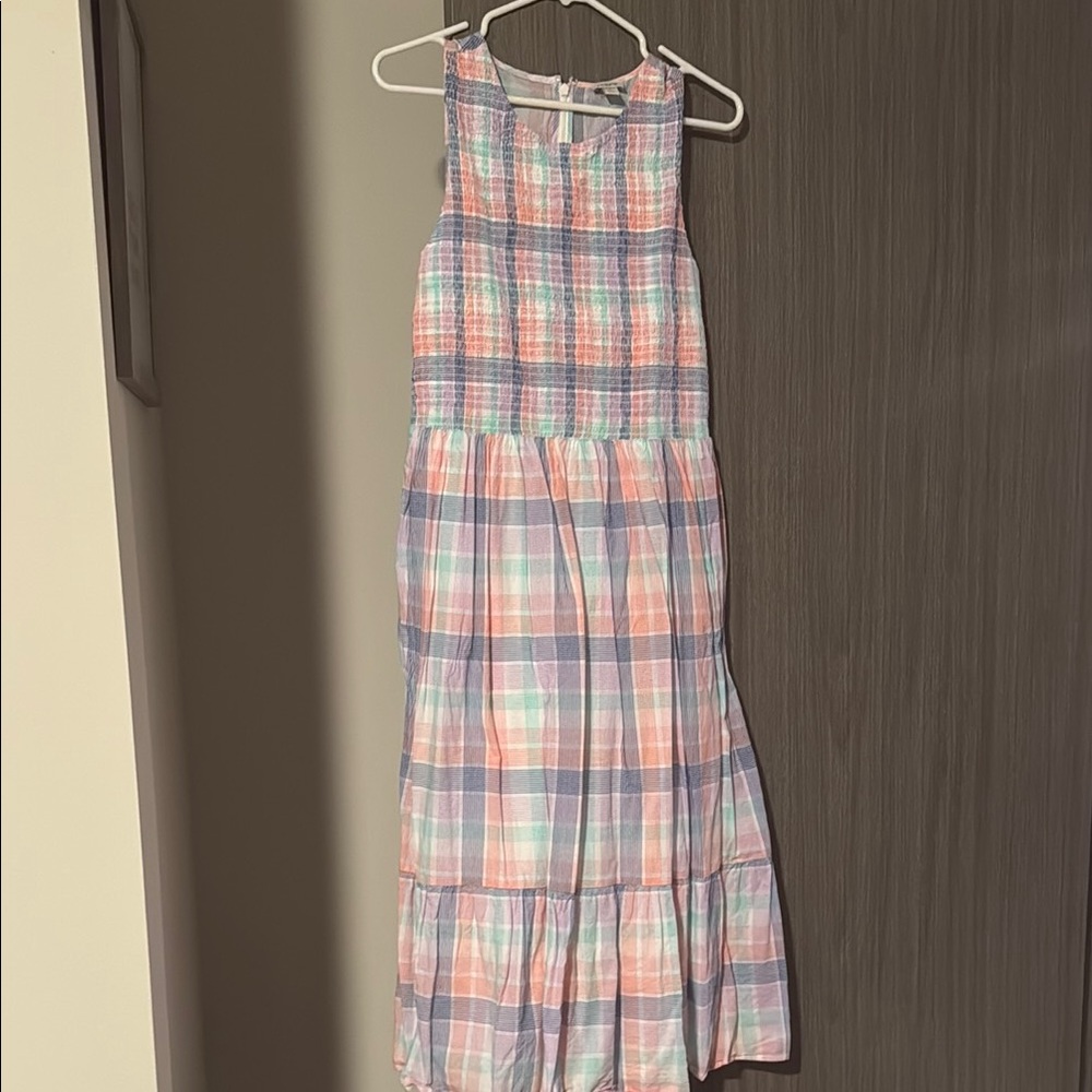 J. Crew Factory Multicolor Plaid Midi Dress